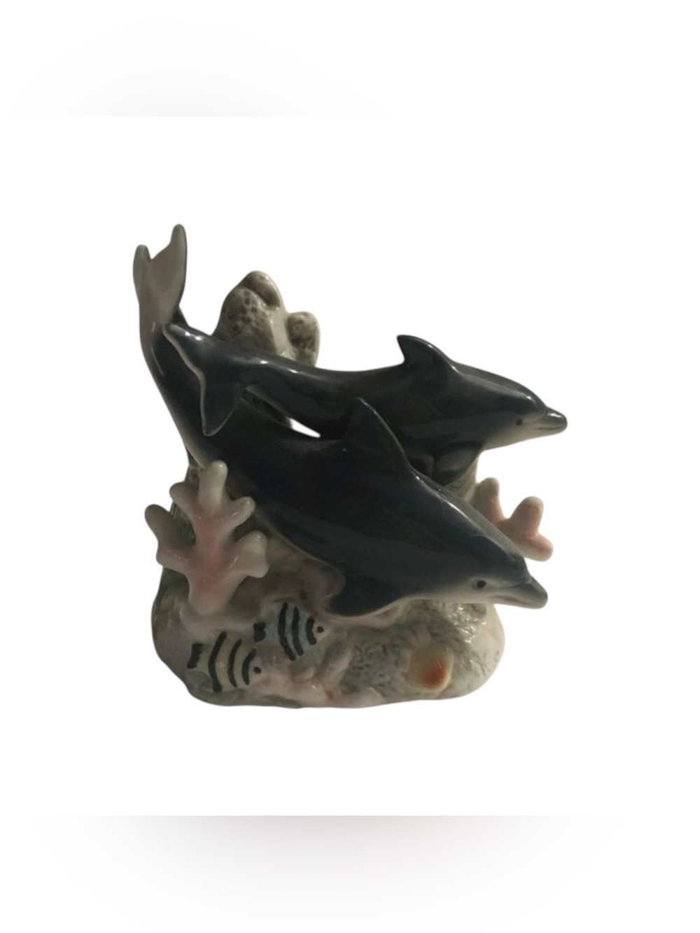 Vintage Porcelain Dolphins Figurine